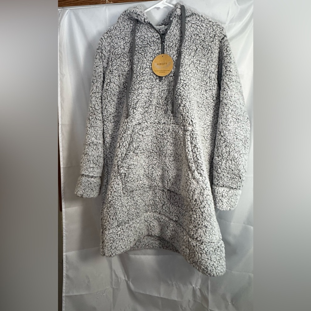 Amari Cozy Gray Sherpa Hoodie